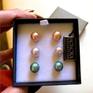 Honors New real pearl earrings in three colors